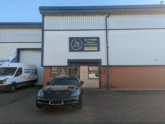The Steel City Wheels workshop entrance at Shepcote Enterprise Park, Sheffield